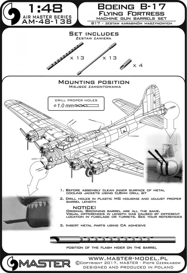 AM-48-138 Стволы американского пулемета cal. 50 Browning M2 для самолета Boeing B-17 "Flying Fortress"