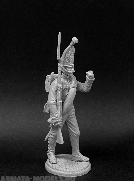 CHM-54251(M). Унтер-офицер гренадерских полков и рот (3 варианта головы, 2 варианта рук), Россия 1812-14 гг. 54 мм. Материал - белый металл. Chronos Miniatures