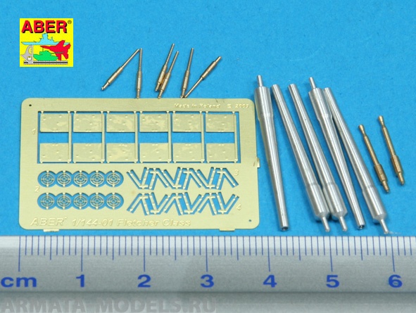 ABR-1:144-–-01  Дополнения для  Set of barrels for US Fletcher Clas Destroyer для  1/144