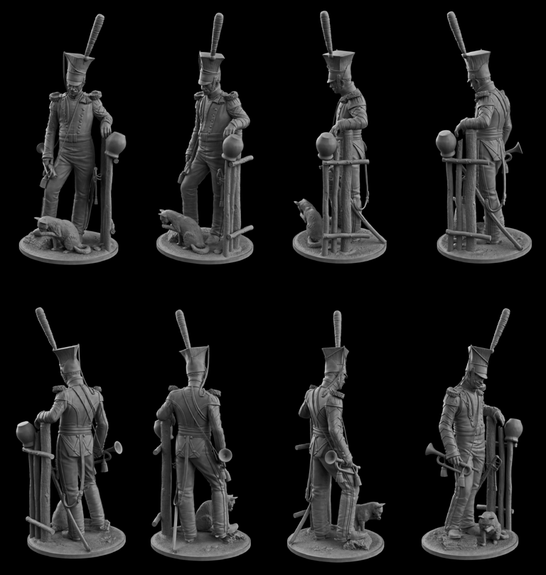 CHM-54348. Штаб-трубач армейских уланских полков, Россия 1812-14 гг. 54 мм. Материал - смола. Chronos Miniatures