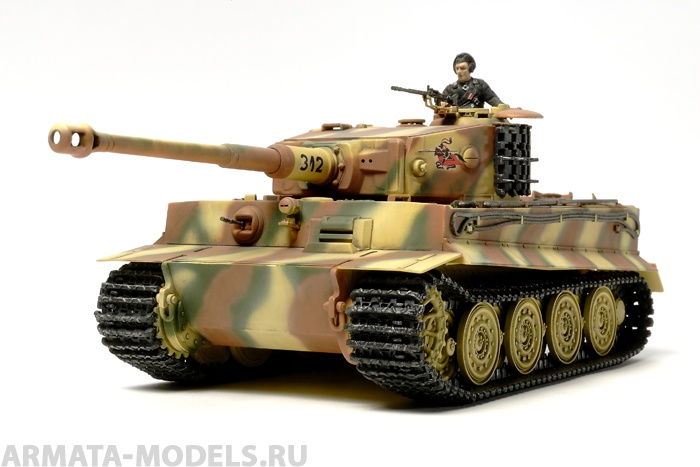 32575 Немецкий танк Tiger I, поздняя версия, с одной фигурой.  Tamiya