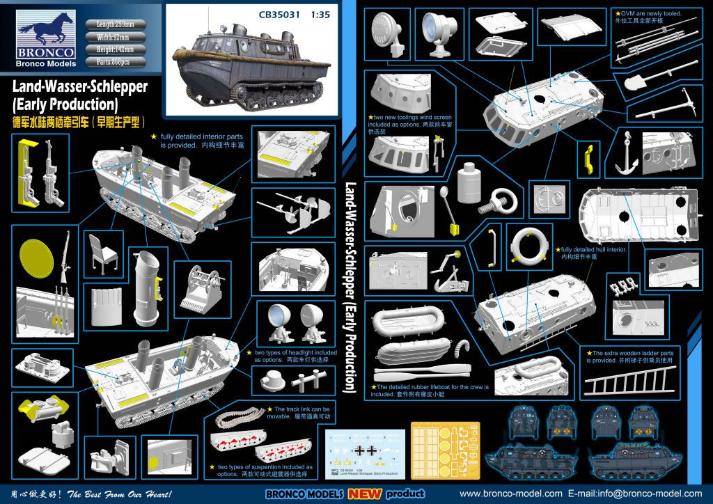 CB35031 Бронемашина Land-Wasser-Schlepper (Early Production) (Bronco Models) 1/35 Bronco Models