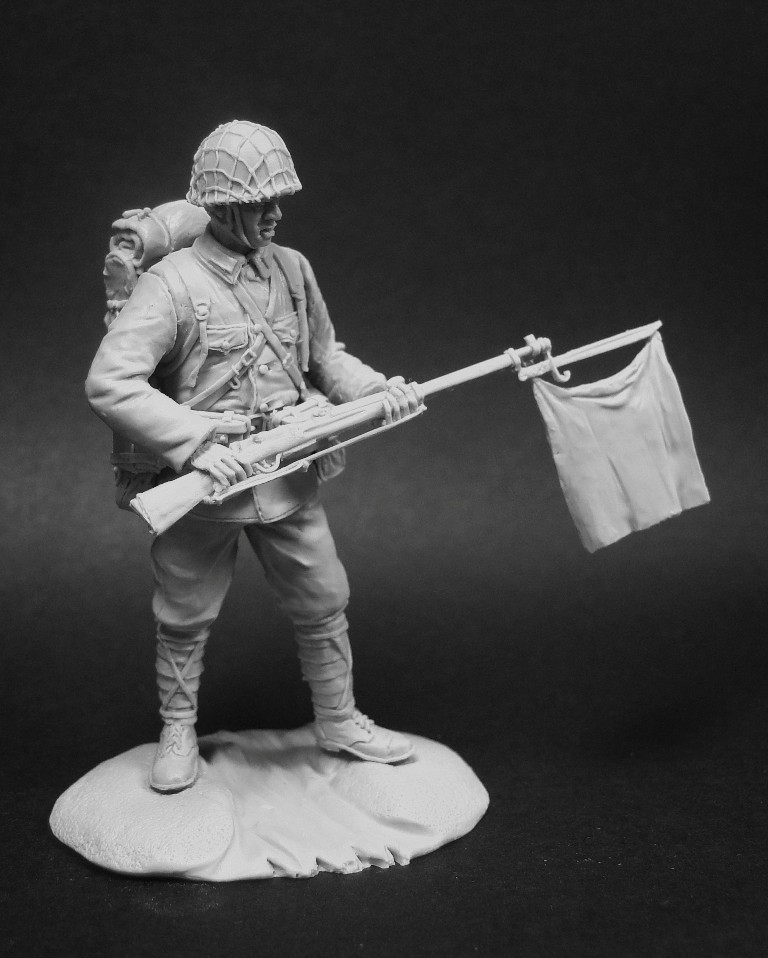 CHM-54052(М). Японский пехотинец, 1938-45 гг. (2 варианта голов). 54 мм. Материал - белый металл. Chronos Miniatures