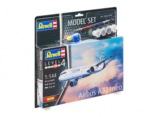 64952RE Набор Узкофюзеляжный пассажирский самолет Airbus A321 Neo Revell