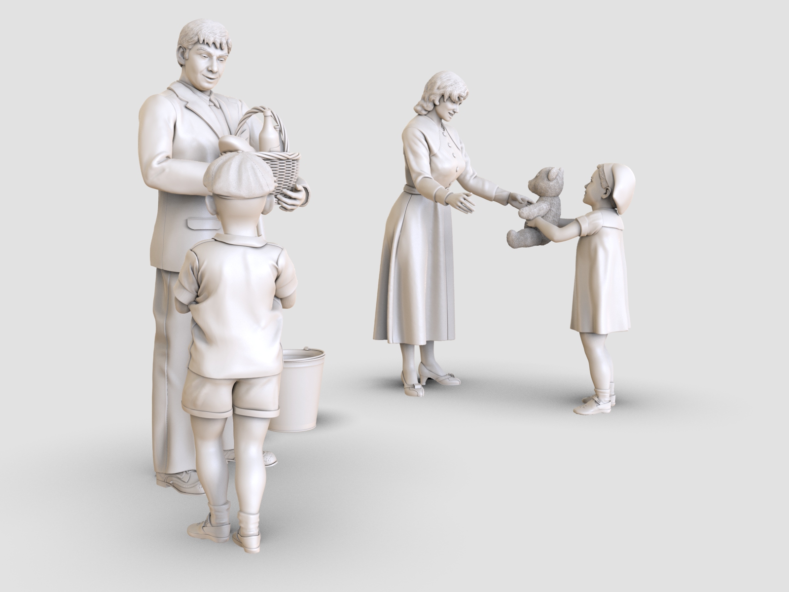 AM35678 Набор фигур «Семья» 4 шт + аксессуары