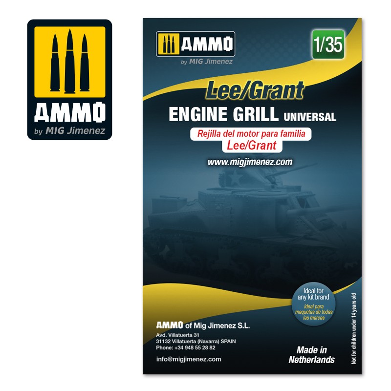 AMIG8084 Ammo Mig Набор креплений для танка  1/35 Lee/Grant engine grille universal Ammo Mig
