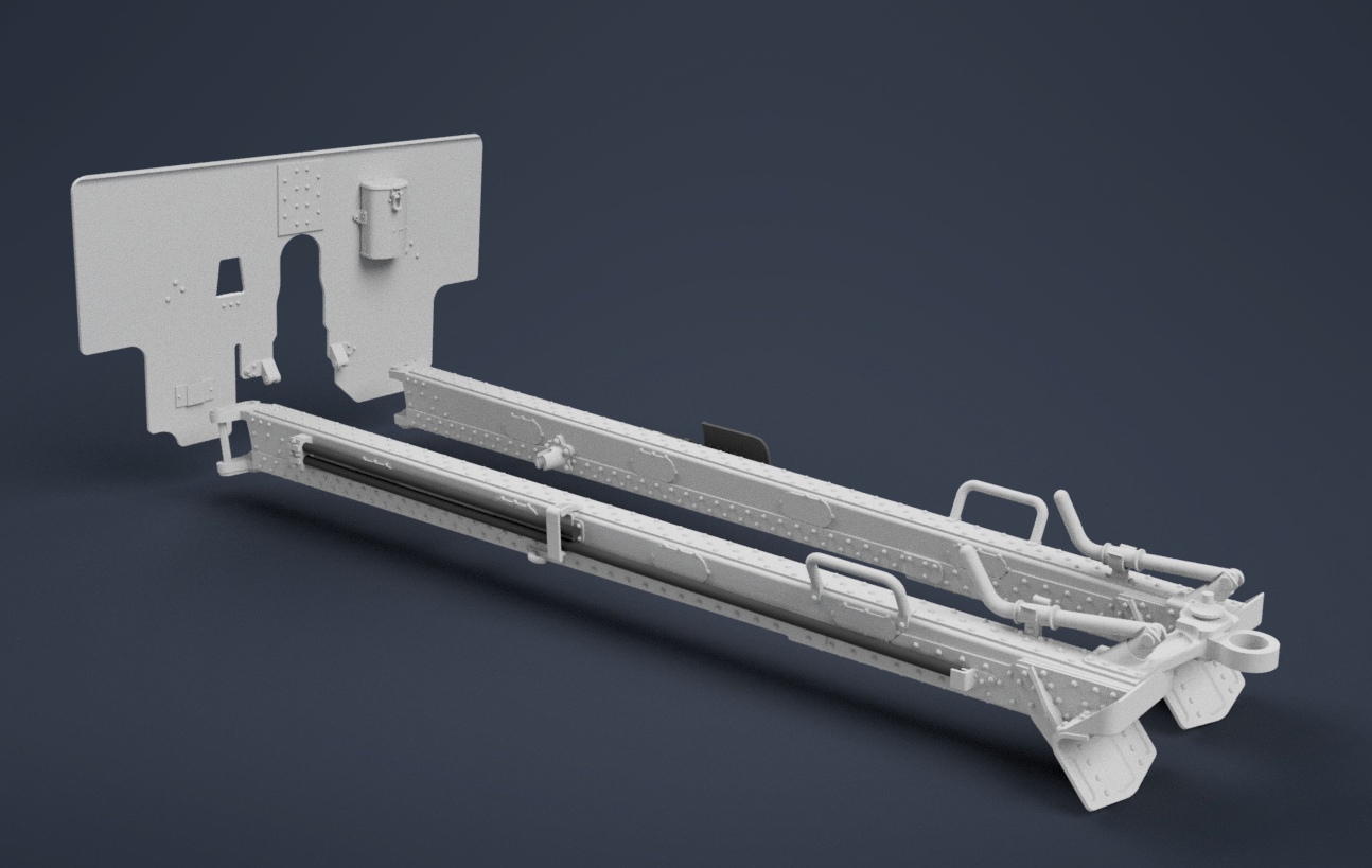 AM35617 Конверсия Зис-2, ранняя Зис-3 (накатник, щиток, ящик к щитку, две ручки, две станины, пробка для соединения станин в походное положение.)