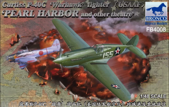 FB4008 Самолёт Curtiss P-40C Warhawk Fighter (US Army Air Force) (Bronco Models) 1/48 Bronco Models