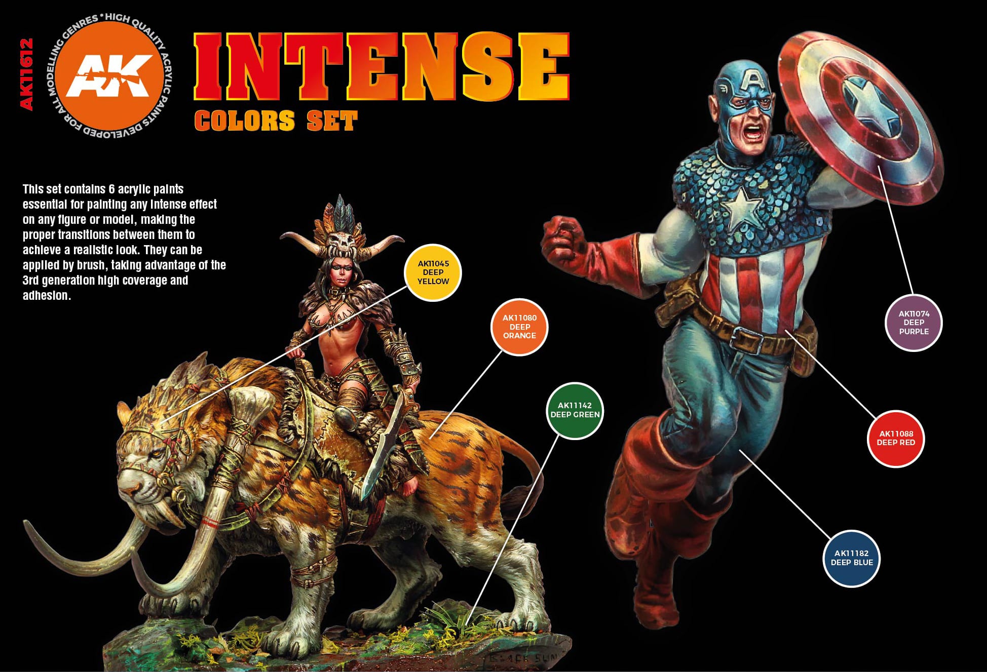 AK11612 Набор красок INTENSE COLORS SET