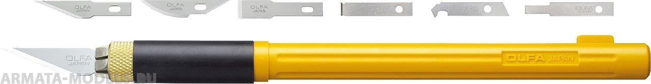 OL-AK-4 Нож перовой с профильными лезвиями, 6мм, 4шт