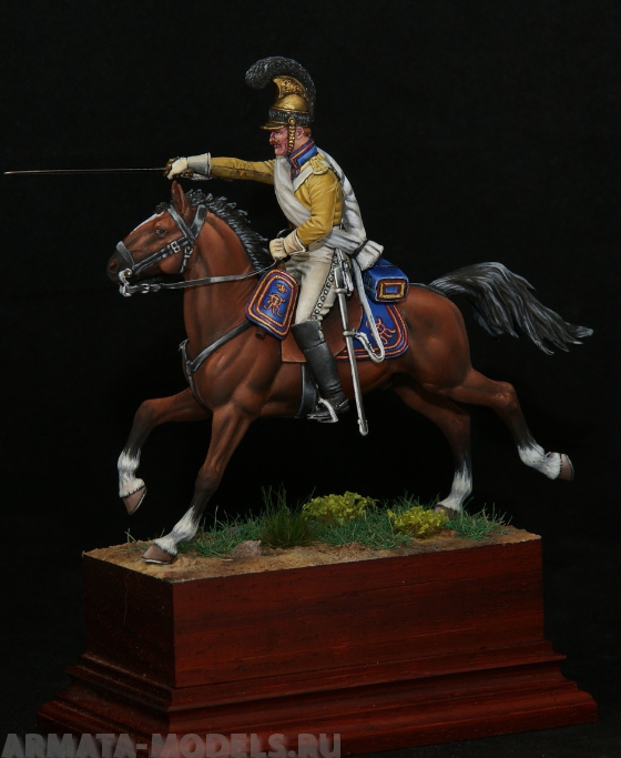 CHM-54212(M). Саксонский кирасир полка Гард Дю Кор, 1812 г. 54 мм. Материал - белый металл. Chronos Miniatures