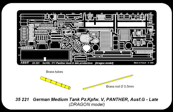 ABR-35 221  Дополнения для  Panther Ausf.G late – basic set для New Dragon 1/35