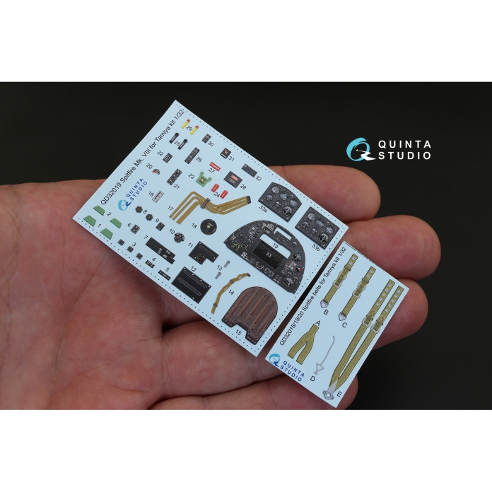 QD32019 1/32 3D Декаль интерьера кабины Spitfire Mk.VIII (для модели Tamiya) Quinta Studio