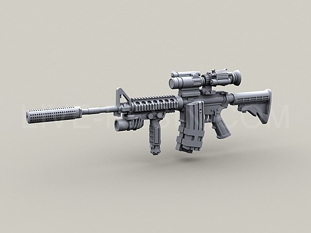 LRE35103 Карабин армии США M4 с глушителем Knight's Armament 5.56MM QDSS NT4