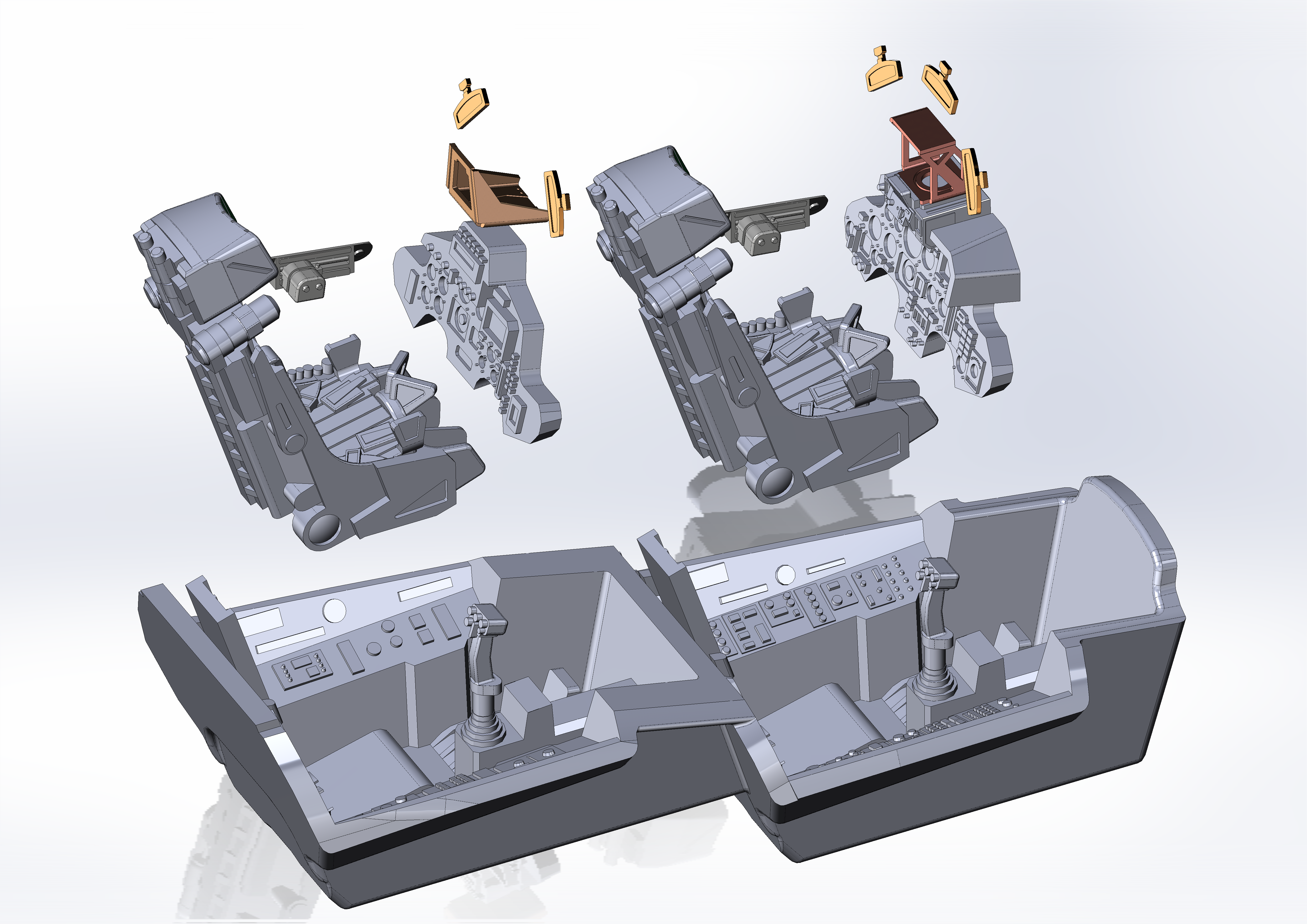 AM7253 Кабина (интерьер) Су-27УБ для модели фирмы Звезда 7294
