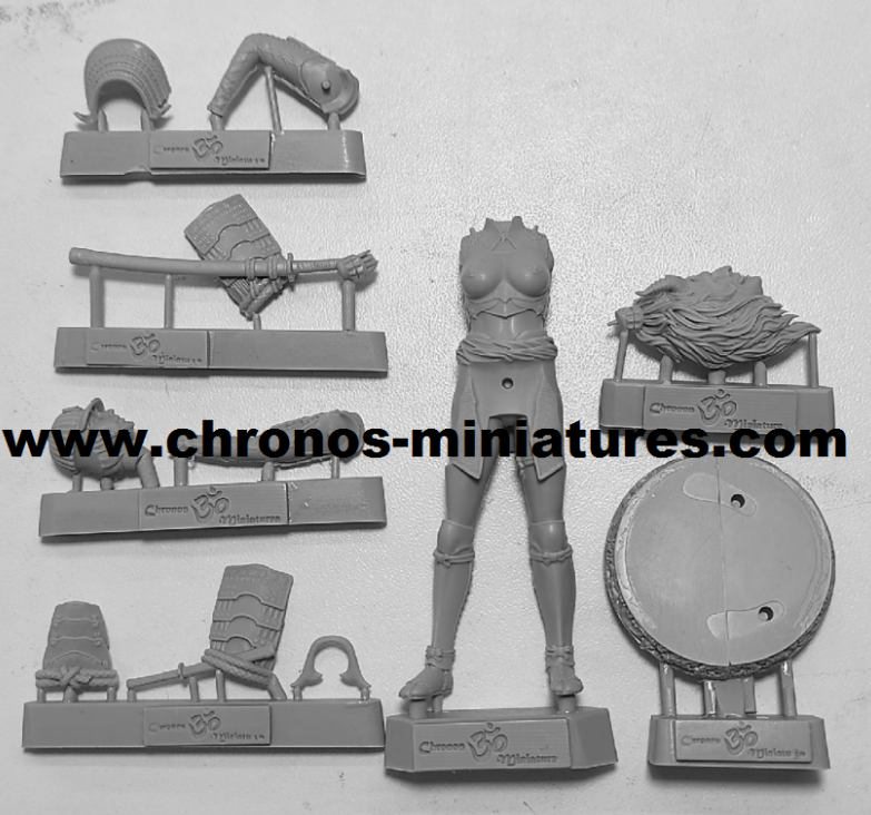 CHM-54282(M). Миры Фэнтези: Японская женщина-самурай. 54 мм. Материал - белый металл. Chronos Miniatures