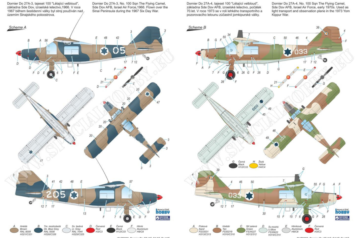 SH72392 Dornier Do 27 IDF, SAAF and Portuguese Service Special Hobby