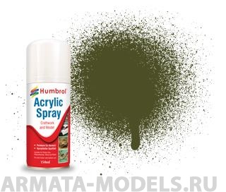 AD6155 Краска акриловая No 155 Матовый оливково-зеленый Modellers Spray 150 ML