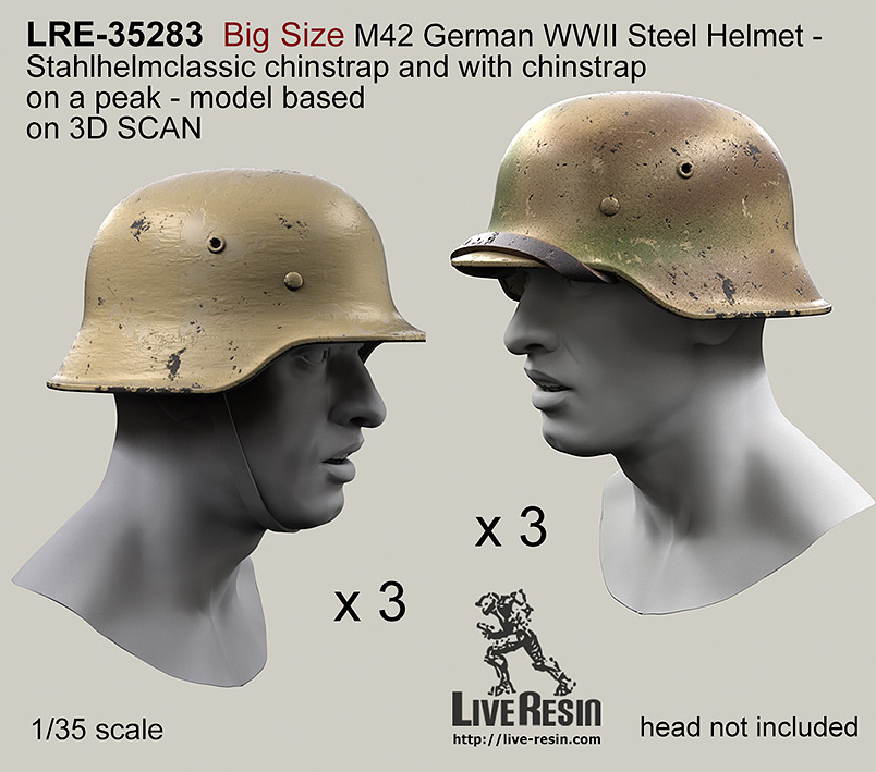 LRE35283 Стальной немецкий шлем периода Второй Мировой войны M42 - Stahlhelm 42 большого размера.