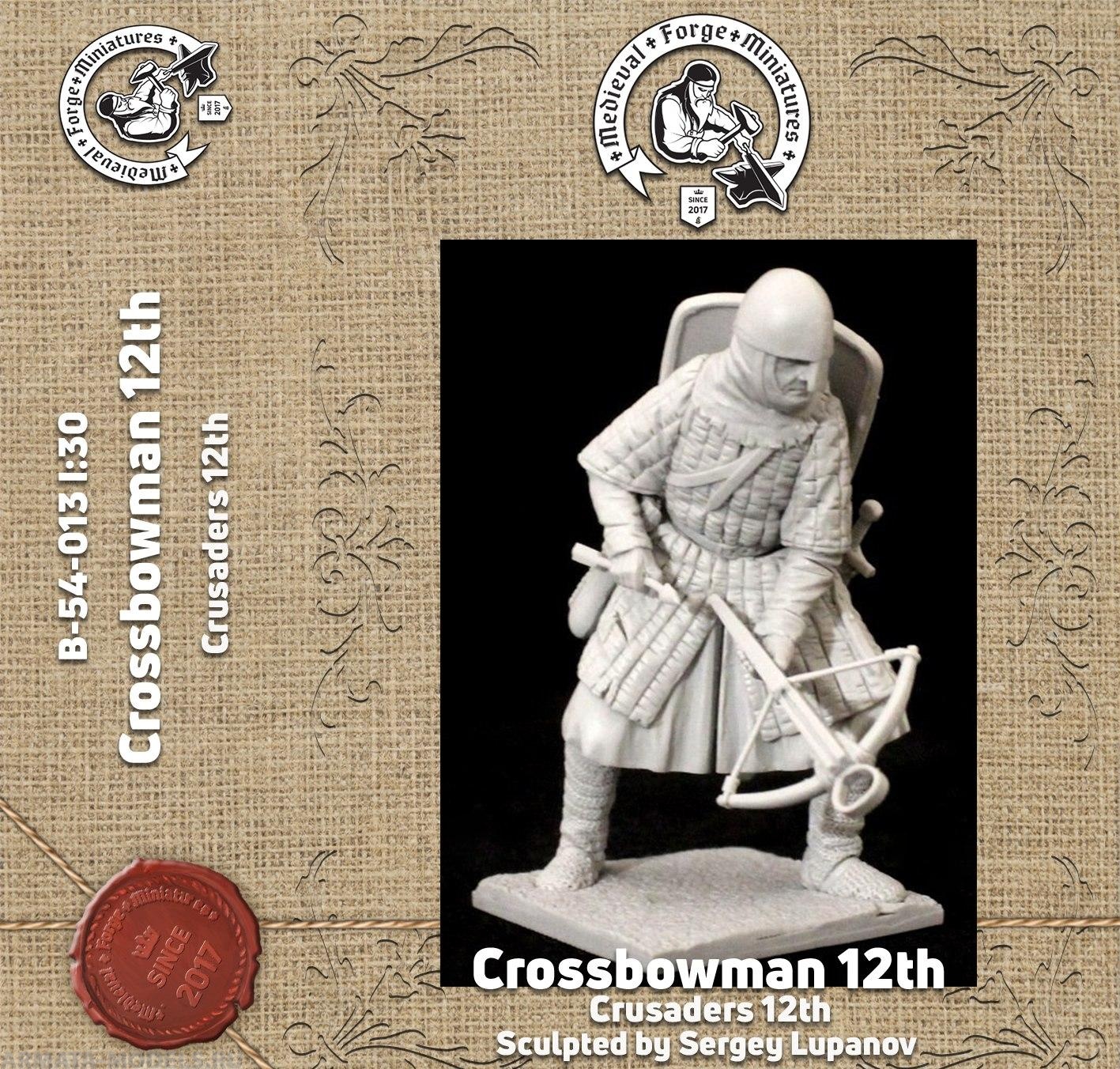 B-54-013 Фигура Арбалетчик 12 века 54мм Medieval Forge Miniatures