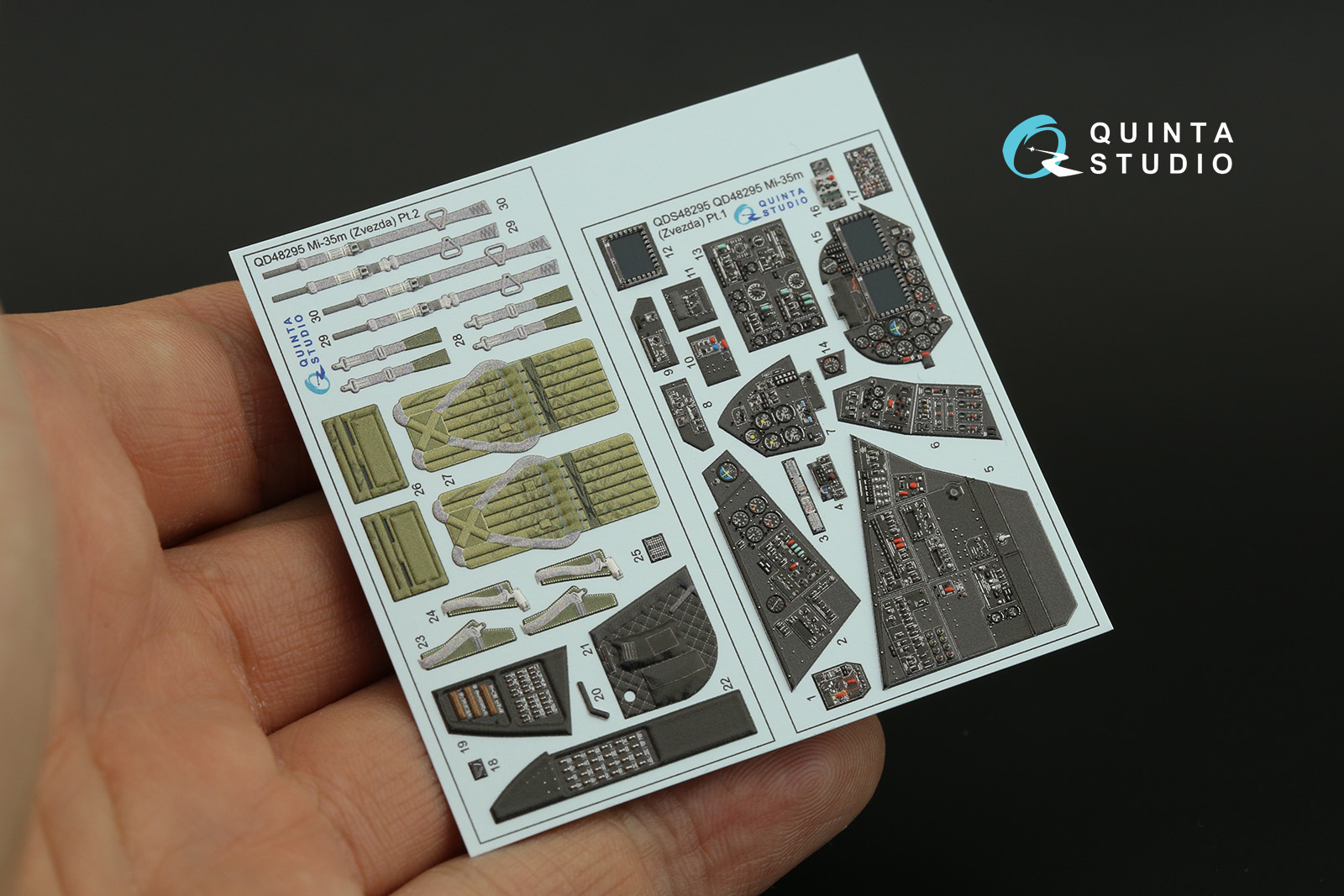 QD48295 3D Декаль интерьера кабины расширенная 1/48 Ми-35М