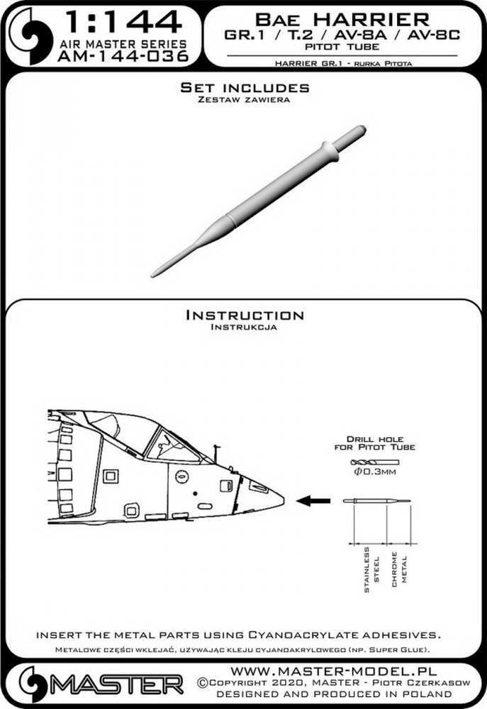 AM-144-036 Harrier GR.1 / T.2 / AV-8A / AV-8C - Трубка Пито