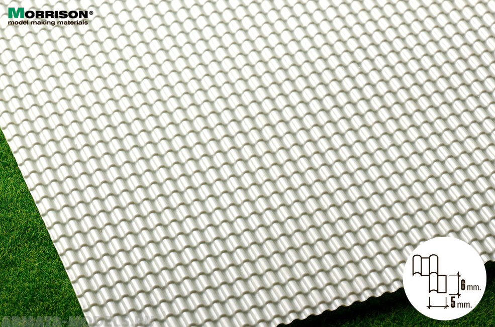 041mch050 Объёмная текстура металлочерепицы М1:48 - М 1:50. (Лист А4- 19см.х28см.)