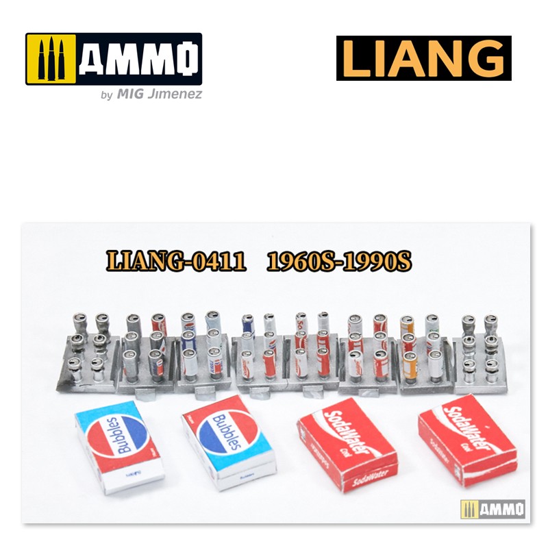LIANG-0411 Набор декораций Model Soda Cans + Cardboard Boxes 1960s-1990s