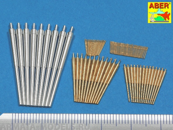 ABR-1:350-L-53  Дополнения для  Set of Barrels for Scharnhorst (1943) 280mm x 9; 150mm x 12; 105mm x 14 ; 37mm x 16; 20mm x 32 для  1/350