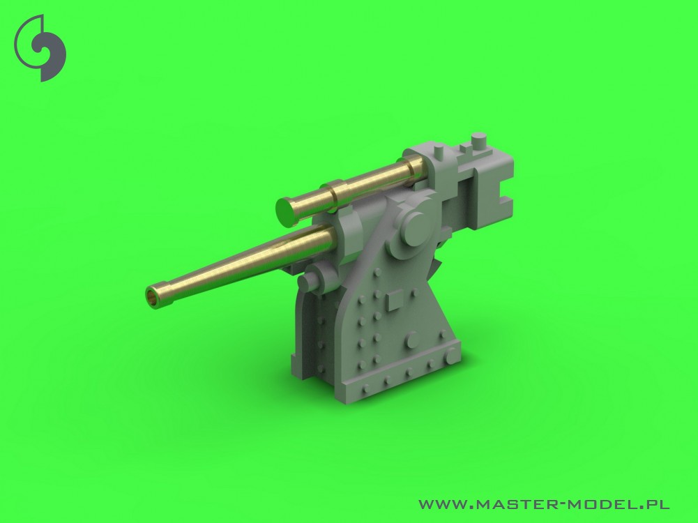 SM-350-102 Французское учебное ружье 90 мм обр.1935 г. - используется на классах Richelieu и Dunkerque - (смола, полиэтилен и токарные детали) - (4 шт.)