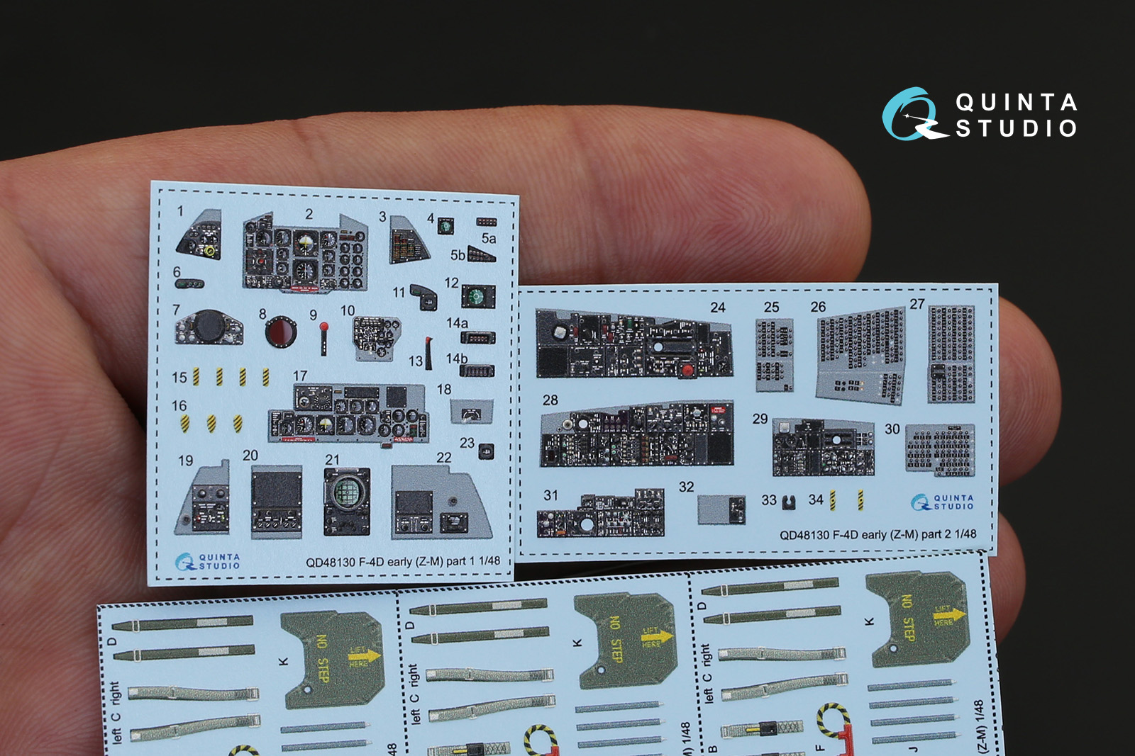 QD48130 1/48 3D Декаль интерьера кабины F-4D ранний ( для модели ZM SWS)