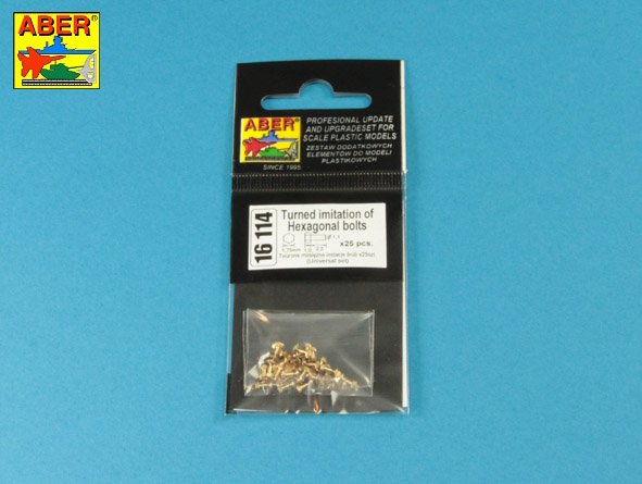 ABR-16-114  Дополнения для  Turned imitation of Hexagonal bolts 1,75 x 2,20 mm x 25 pcs. универсальный набор 1/16