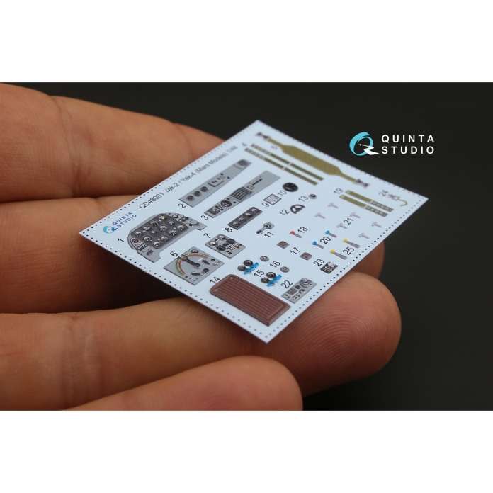 QD48081 3D Декаль интерьера кабины Як-2/Як-4 (для модели Mars Models)