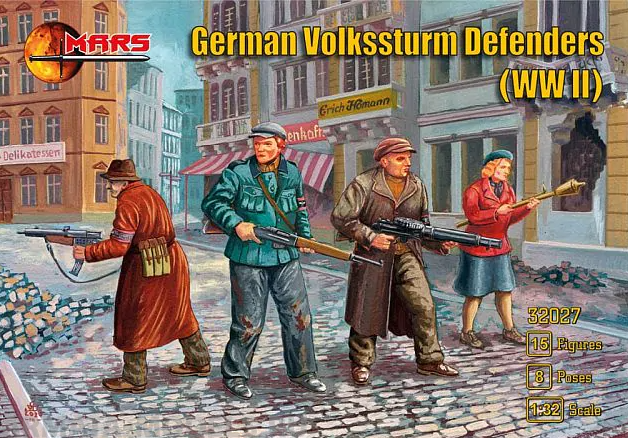 32027MR Фигуры WWII German Volkssturm Defence Mars, 1/32 Mars