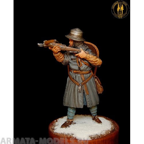 ОП.60.074 Фигура из белого металла Арбалетчик тевтонского ордена 1242 г  Студия Оловянный Парад