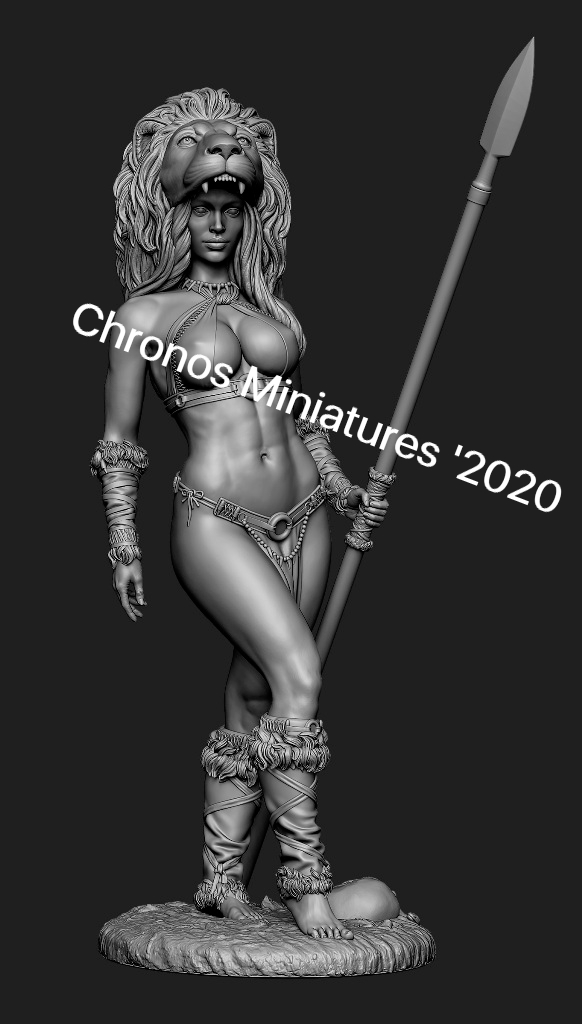 CHM-54224. Миры Фэнтези: Дикарка. 54 мм. Материал - смола. Chronos Miniatures