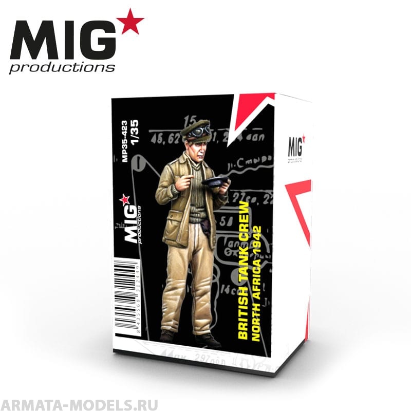 MP35-423 Пластиковая фигура  BRITISH TANK CREWMAN EATINGNORTH AFRICA 1942 MIG Productions