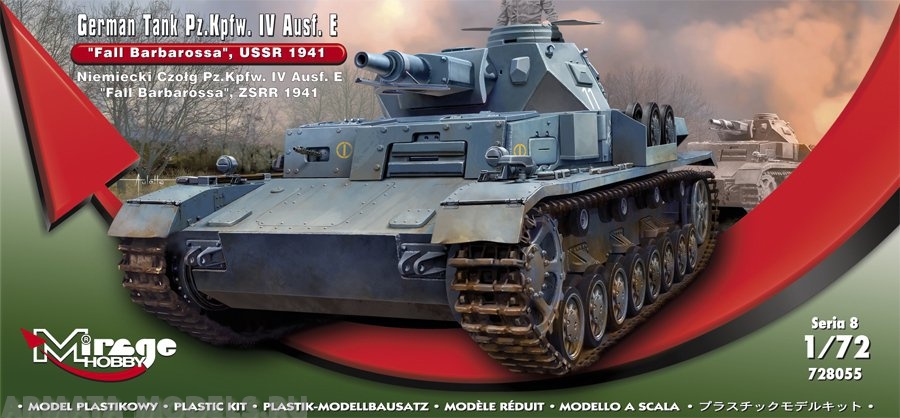 728055 Танк German Tank Pz.Kpfw. IV Ausf. E Fall Barbarossa USSR 1941 Mirage Hobby