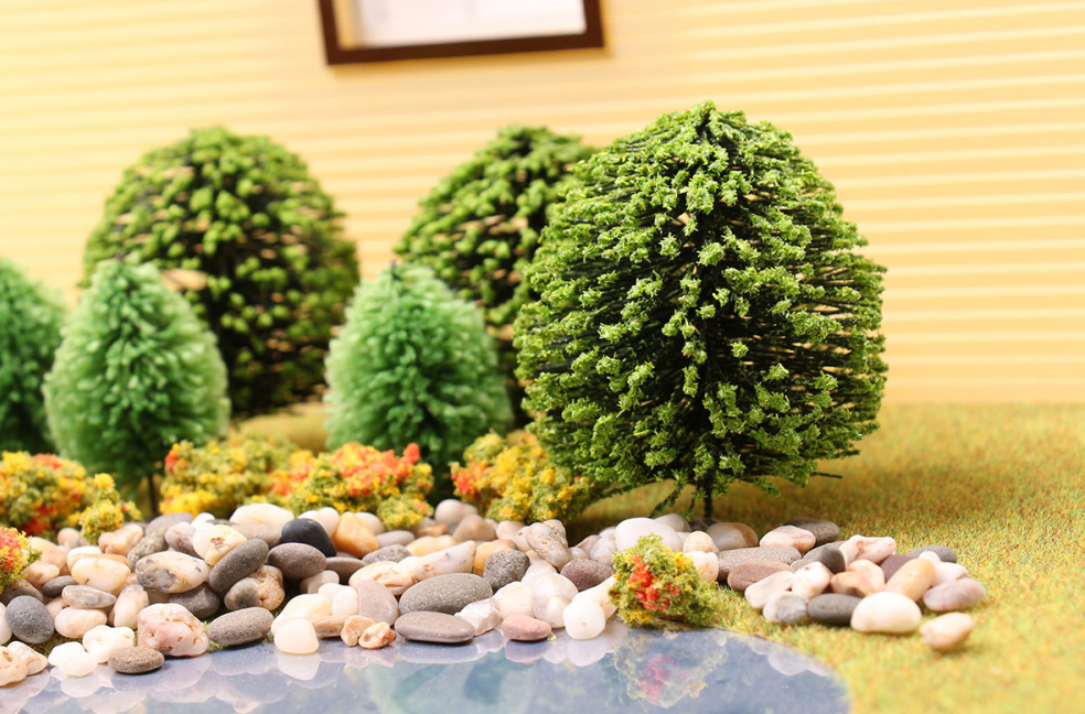 011ee005 Кустарники для макета. Набор 5 шт. Высота-70 мм.