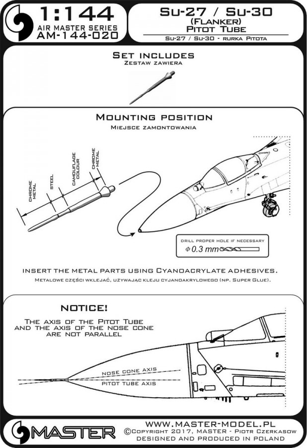 AM-144-020 Су-27 / Су-30 (фланкер) - трубка Пито