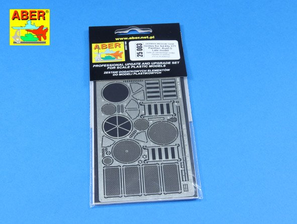 ABR-25-003  Дополнения для  Grilles for Sd.Kfz.171. Panther, Aus.G – Late model для Academy 1/25
