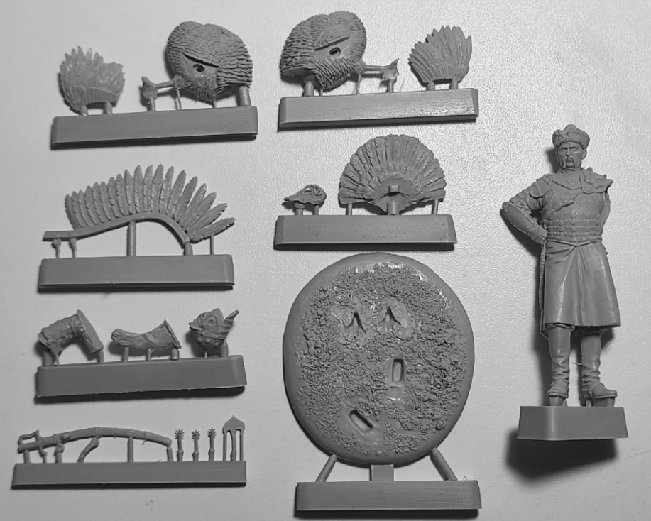 VD-54012. Польский крылатый гусар и индюк, 17 век. 54 мм. Материал - смола. Chronos Miniatures