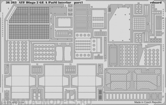 36263 Фототравление для ATF Dingo 2 GE A PatSi interior For Revell kit