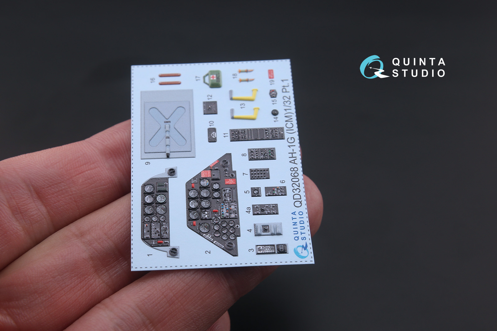 QD32068 3D интерьер от Quinta Studio (для модели  AH-1G “Cobra” ICM)