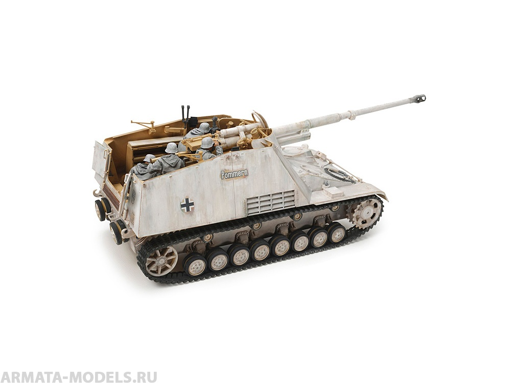 35335 Немецкое тяжелое самоходное противотанковое 88мм орудие Nashorn с 4-мя фигурами Tamiya