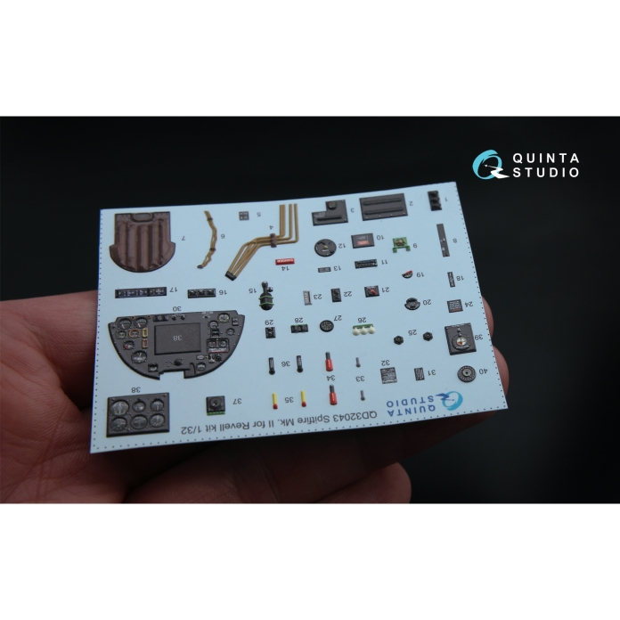 QD32043 3D Декаль интерьера кабины Spitfire Mk. II (для модели Revell)
