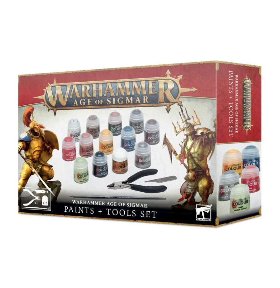 80-17 Набор Эра Сигмара. Краски и Инструменты (Warhammer Age of Sigmar: Paint + Tools Set) (2021)