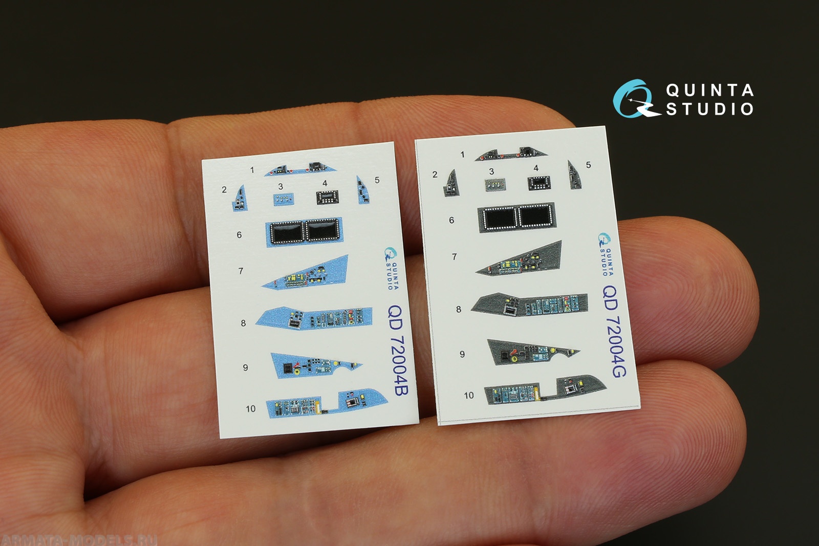 QD72004 3D Декаль интерьера кабины Су-57 (для модели Звезда 7319) (серые и голубые панели) (перевыпуск QD72004b + QD72004g)