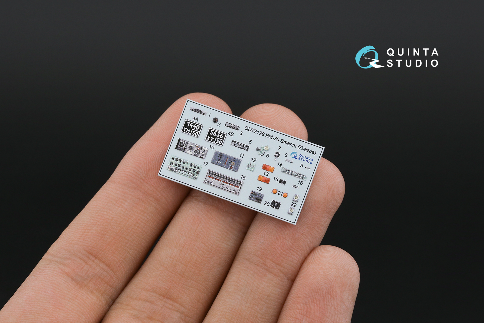 QD72129 3D Декаль интерьера кабины БМ-30 Смерч (Звезда)