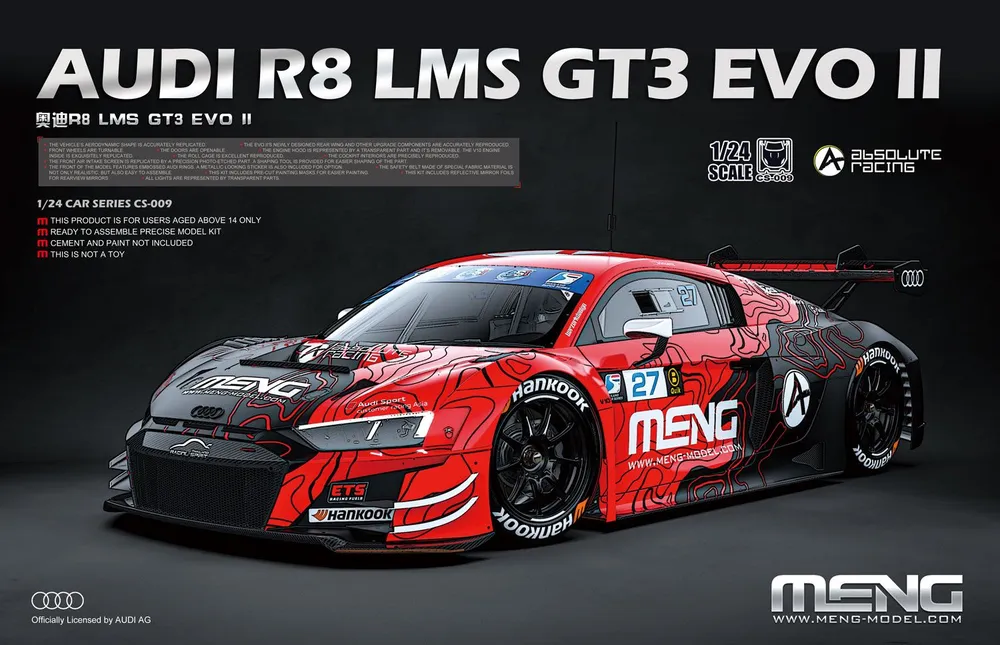 CS-009 Сборная модель Audi R8 LMS GT3 EVO II Meng